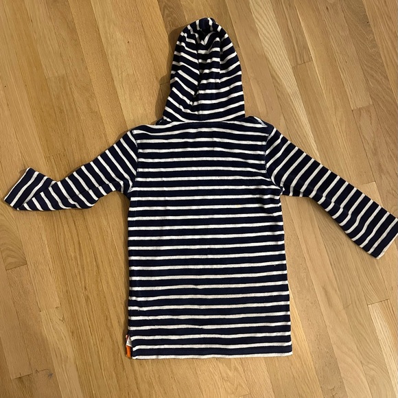 Mini Boden Navy & white stripe terry cloth cover up - Picture 2 of 3